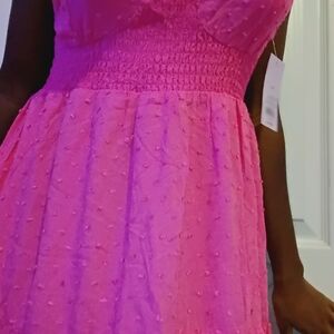 Wild Fable Bright Pink Textured Mini Dress